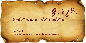 Grünauer Árpád névjegykártya