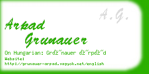 arpad grunauer business card